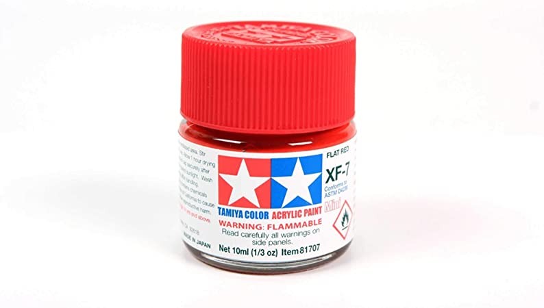TAMIYA 81707 ACRYLIC MINI XF-7 FLAT RED 10ml Tamiya 1.85 OEShop