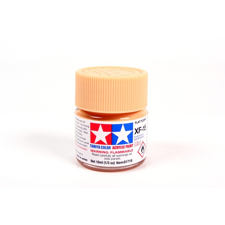 TAMIYA 81715 ACRYLIC MINI XF-15 FLAT FLESH 10ml Tamiya 1.85 OEShop