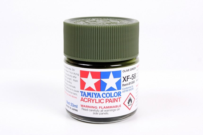TAMIYA 81758 ACRYLIC MINI XF-58 OLIVE GREEN 10ml Tamiya 1.85 OEShop