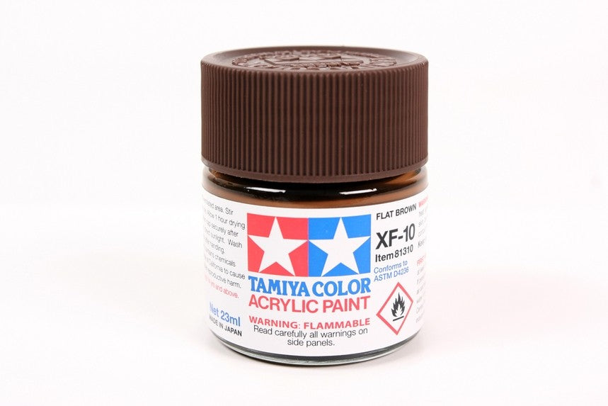 TAMIYA 81710 ACRYLIC MINI XF-10 FLAT BROWN 10ml Tamiya 1.85 OEShop