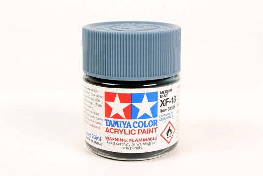 TAMIYA 81718 ACRYLIC MINI XF-18 MEDIUM BLUE 10ml Tamiya 1.85 OEShop