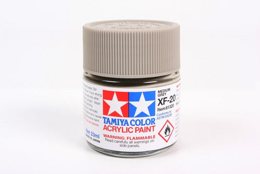 TAMIYA 81720 ACRYLIC MINI XF-20 MEDIUM GREY 10ml Tamiya 1.85 OEShop