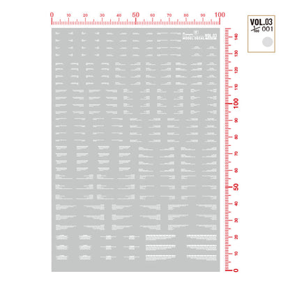 HobbyMio VOL.03 Model Decals Horizontal Text Universal For Sci-fi Mechas With UV Options