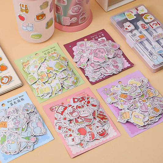 Yzyuezhen Cute Bear & Bunny Stickers (200 pieces)