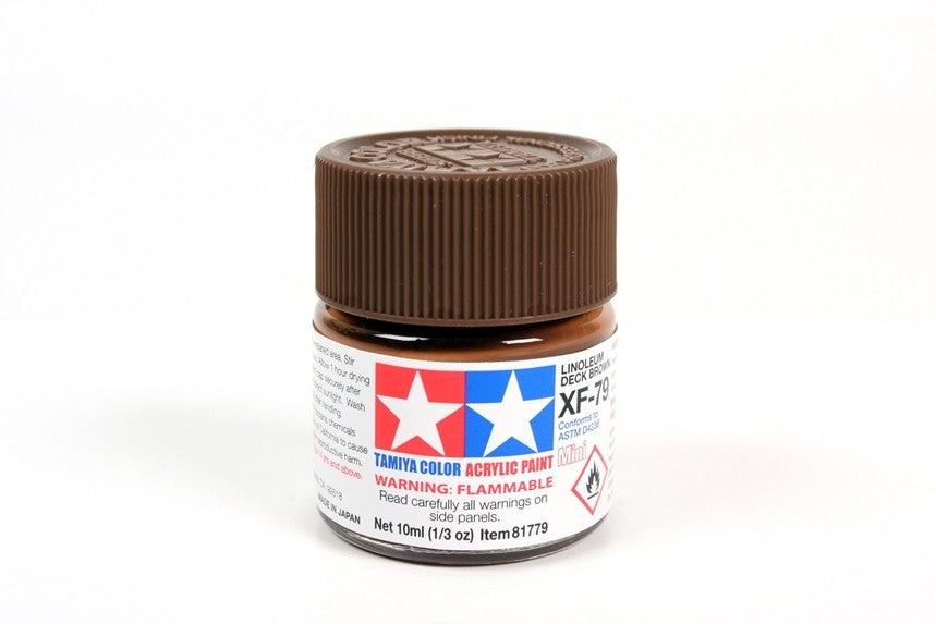 TAMIYA 81779 ACRYL.MINI XF-79  LINO DECK BROWN 10ml Tamiya 1.85 OEShop