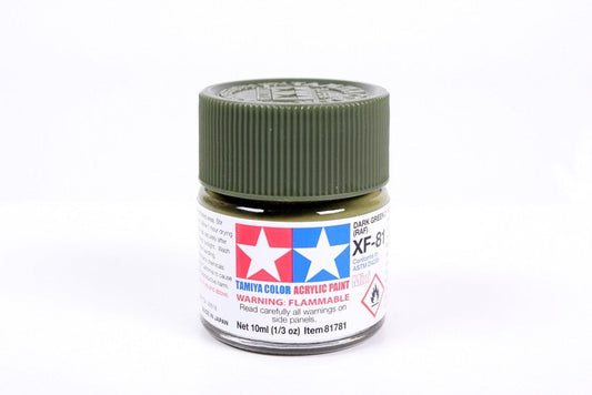 TAMIYA 81781 ACRYL.MINI XF-81  RAF DARK GREEN 2 10ml Tamiya 1.85 OEShop