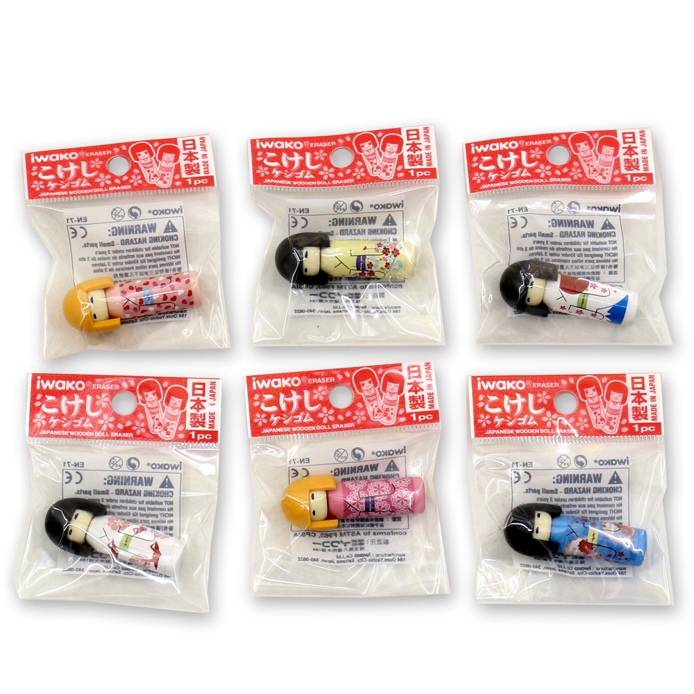 IWAKO Erasers Kokeshi Assort Single Erasaer Iwako 0.99 OEShop