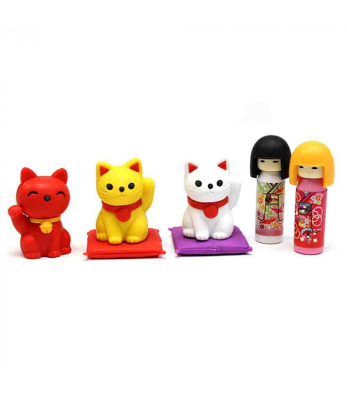 IWAKO Erasers  Kokeshi Beckoning cat Blister Pack Eraser Iwako 4.49 OEShop