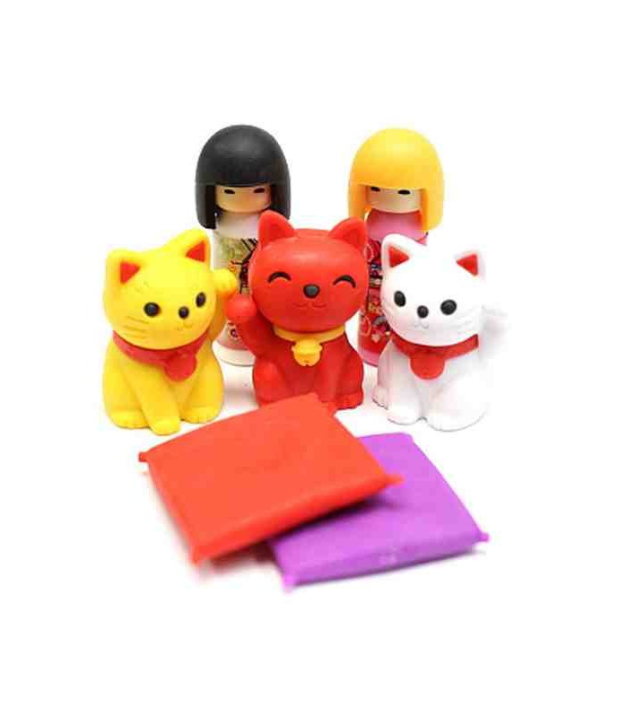 IWAKO Erasers  Kokeshi Beckoning cat Blister Pack Eraser Iwako 4.49 OEShop
