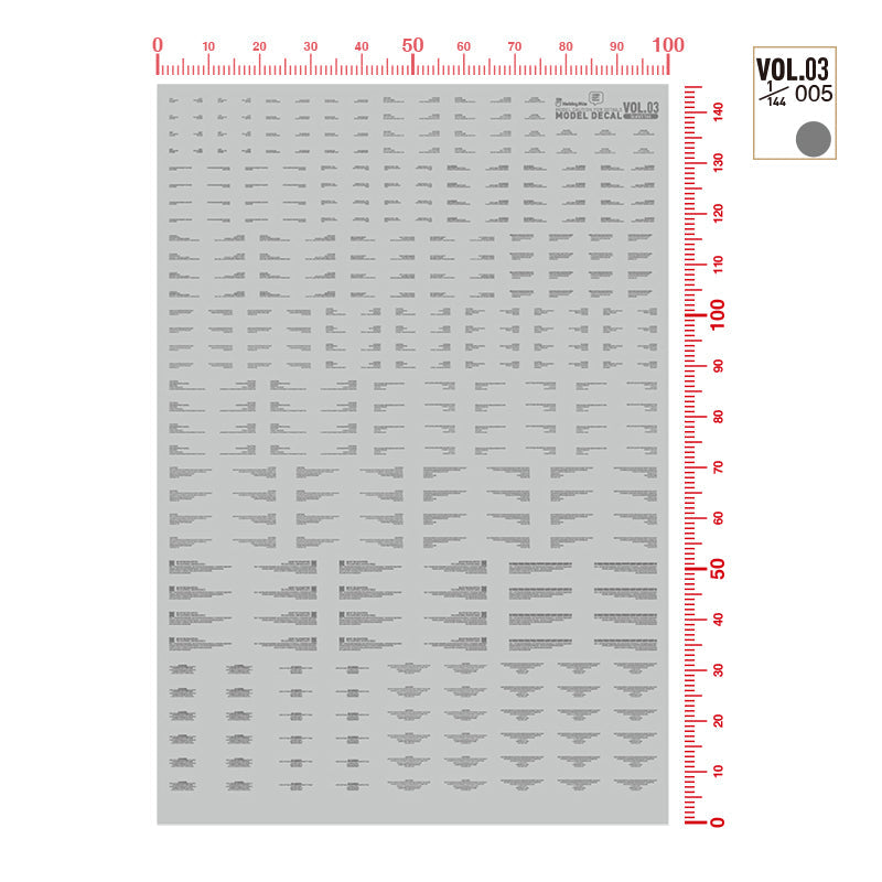 HobbyMio VOL.03 Model Decals Horizontal Text Universal For Sci-fi Mechas With UV Options