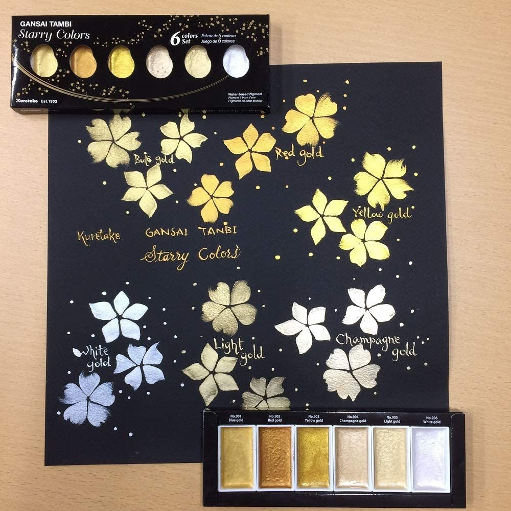 Kuretake Gansai Tambi Starry Colors 6 Metallic Paints Set MC20SC/6V Kuretake 13.98 OEShop