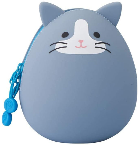 LIHIT LAB PuniLabo Zipper Pouch Egg Shaped - Gray Cat A7782-4 LIHIT LAB. 12.98 OEShop