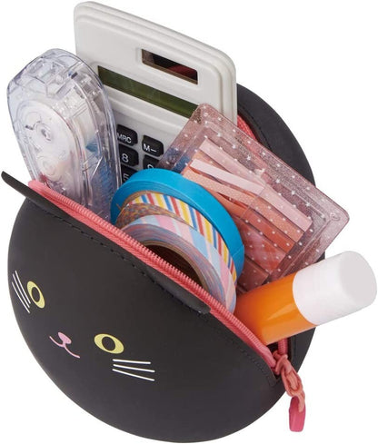 Lihit Lab PuniLabo Zipper Pouch Egg Shaped Big  - Gray Cat A7783-4 LIHIT LAB. 14.98 OEShop