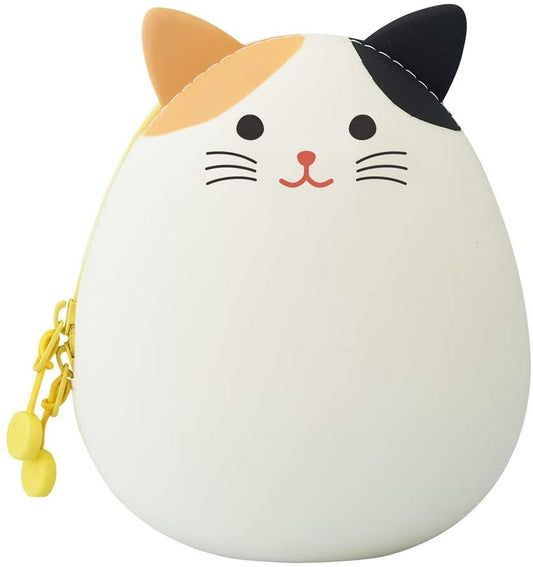 Lihit Lab PuniLabo Zipper Pouch Egg Shaped Big  - White  Cat A7783-7 LIHIT LAB. 14.98 OEShop