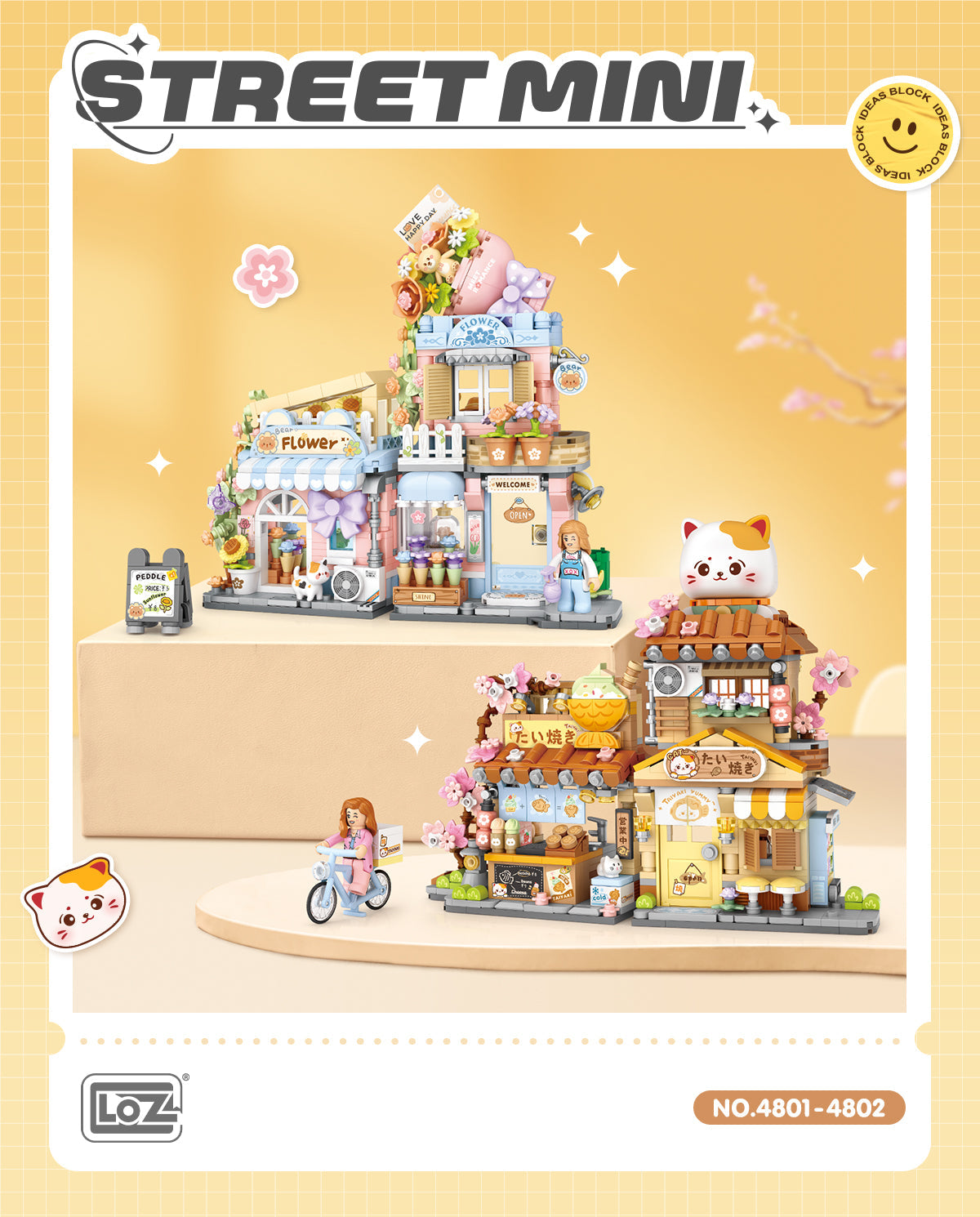 LOZ Mini Block 4802 Flower shop - 654 Pcs Model Bricks Building Blocks