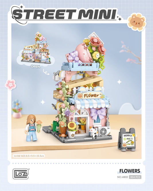 LOZ Mini Block 4802 Flower shop - 654 Pcs Model Bricks Building Blocks
