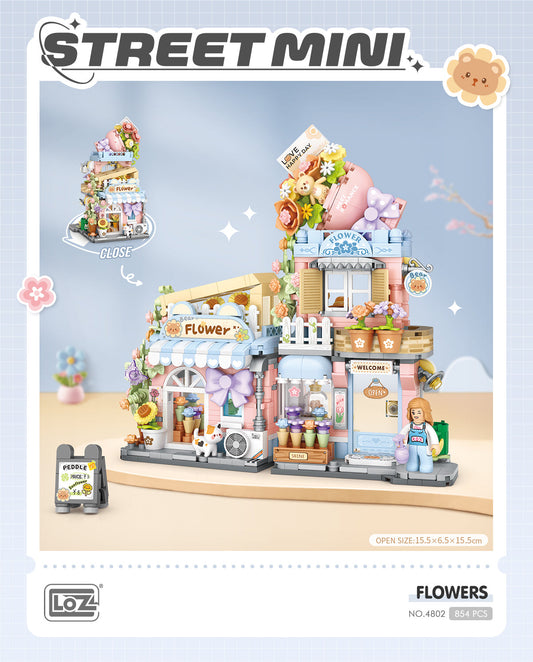 LOZ Mini Block 4802 Flower shop - 654 Pcs Model Bricks Building Blocks
