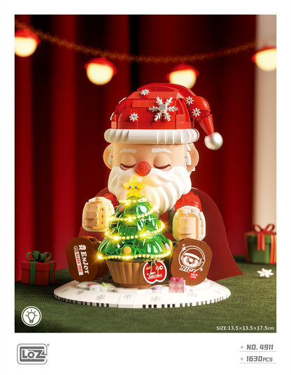 LOZ Mini Block 4911 Santa Claus (with Strip light not included battery) - 1630 Pcs Model Bricks Building Blocks