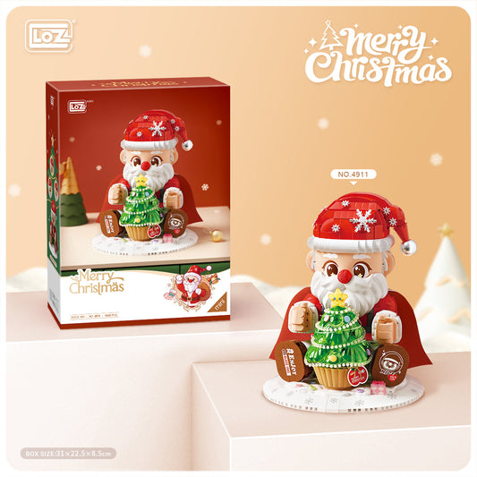 LOZ Mini Block 4911 Santa Claus (with Strip light not included battery) - 1630 Pcs Model Bricks Building Blocks