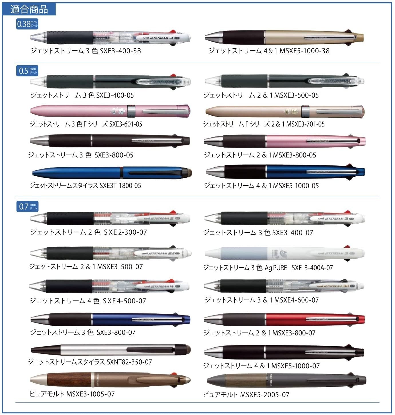 Uni Refill 0.38mm SXR-80-38 Black Red Blue Green Uni MITSUBISHI PENCIL 1.29 OEShop