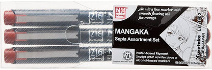 Kuretake Water Based Pen ZIG CARTOONIST MANGAKA Line Drawing Pen CNM/3VSP Kuretake 5.99 OEShop