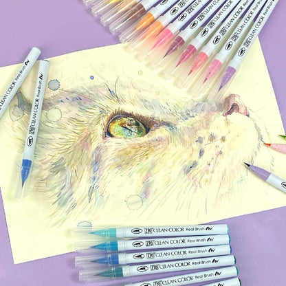 Kuretake Zig Clean Colour Real Brush Set of 12 colours  RB-6000AT/12VA Kuretake 24.98 OEShop