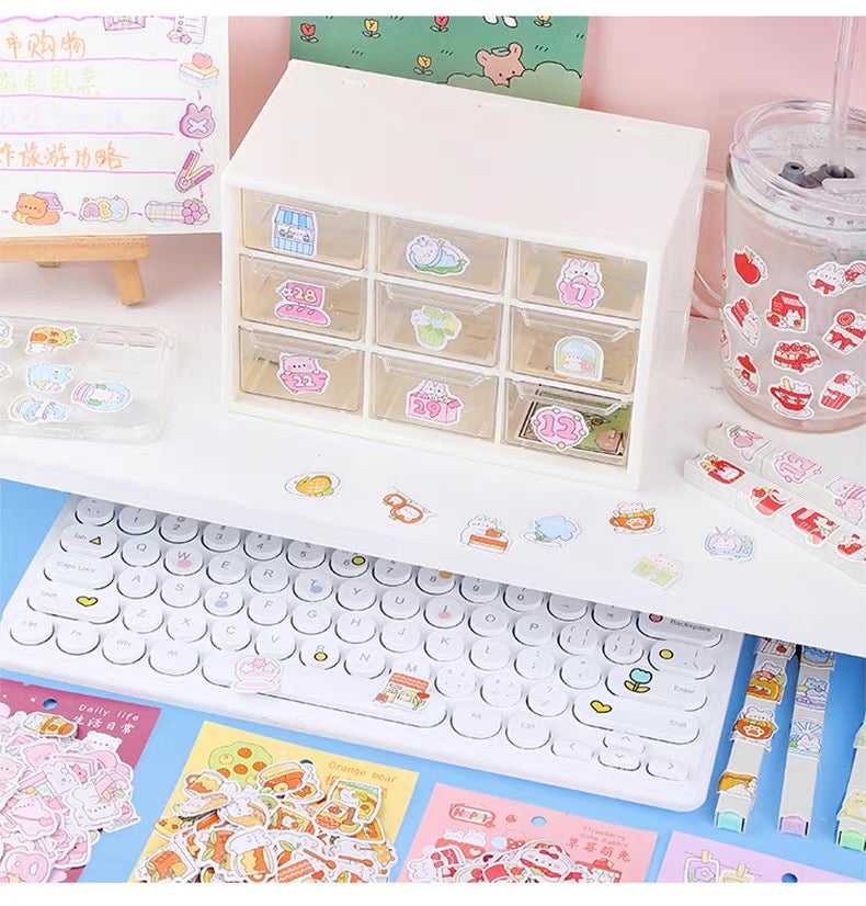 Yzyuezhen Cute Bear & Bunny Stickers (200 pieces)