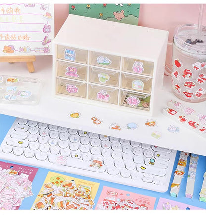 Yzyuezhen Cute Bear & Bunny Stickers (200 pieces)