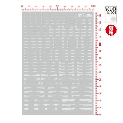 HobbyMio VOL.03 Model Decals Horizontal Text Universal For Sci-fi Mechas With UV Options