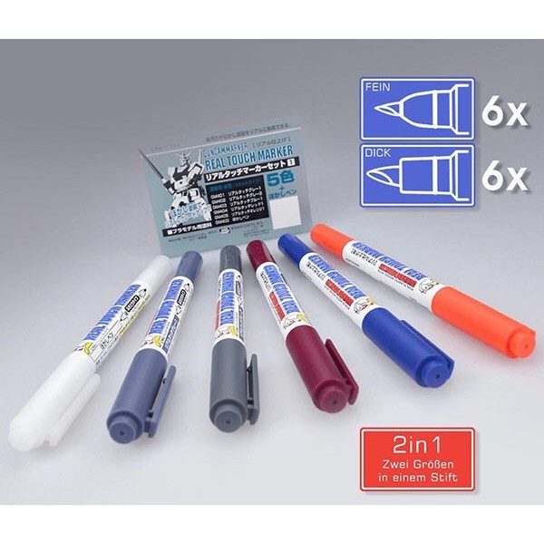 GSI Mr.Hobby GMS112 Gundam Marker Real Touch Marker Set 1 (6 Piece) GSI Creos Mr. Hobby 16.98 OEShop