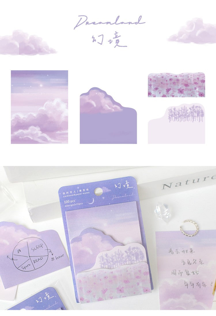 Card Lover Memo Notes Dream Traveler Tearable 4 designs x 25pcs OEShop 1.99 OEShop