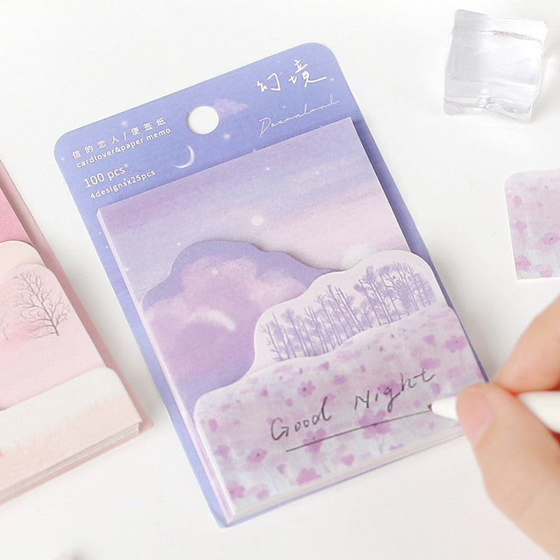Card Lover Memo Notes Dream Traveler Tearable 4 designs x 25pcs OEShop 1.99 OEShop