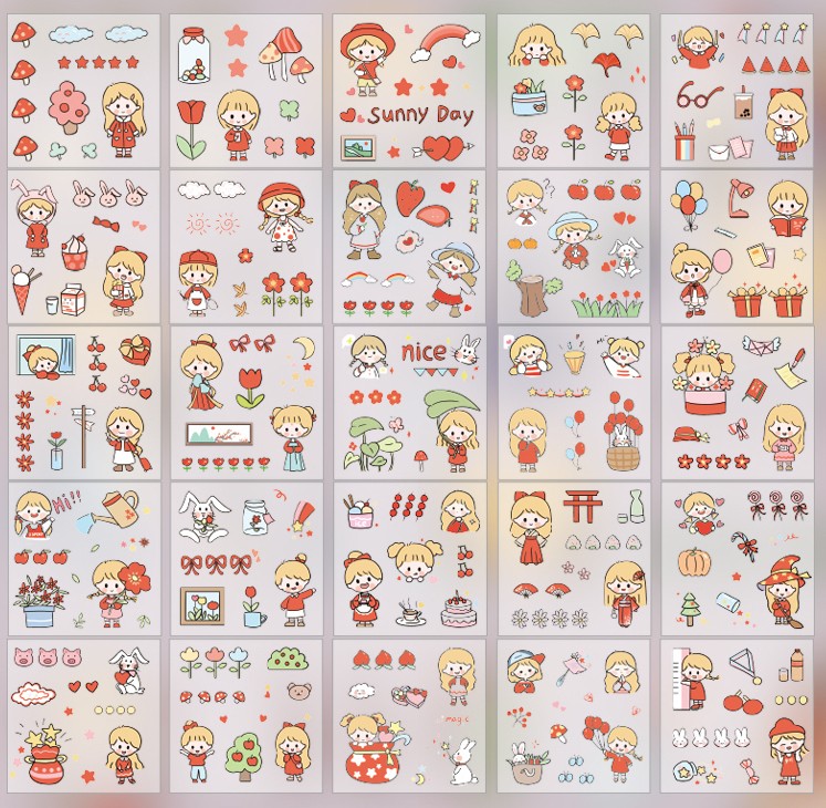Zi Yi PET Sticker Gift Box 100 sheets Waterproof no repeated OEShop 8.99 OEShop