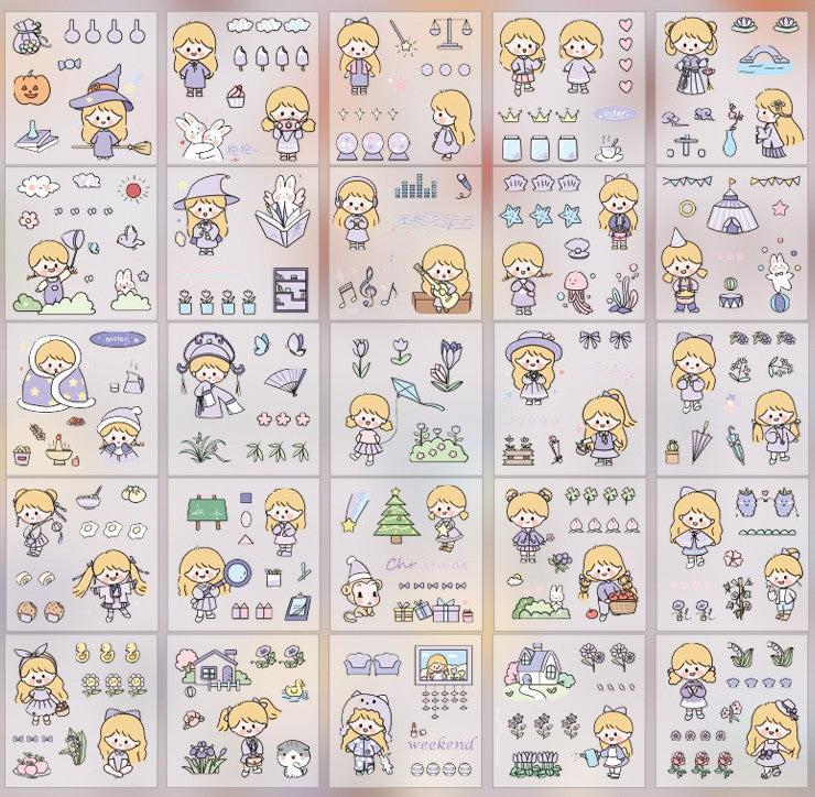 Zi Yi PET Sticker Gift Box 100 sheets Waterproof no repeated OEShop 8.99 OEShop