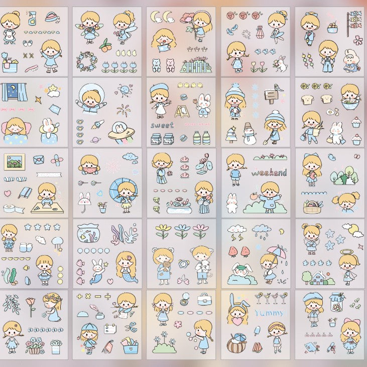 Zi Yi PET Sticker Gift Box 100 sheets Waterproof no repeated OEShop 8.99 OEShop