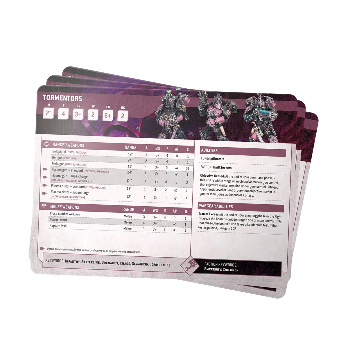 Warhammer 40,000 Datasheet Cards: Emperor's Children 37-03