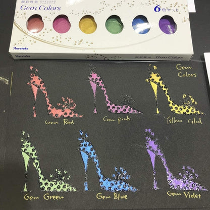 Kuretake Gansai Tambi Gem Colors 6 Metallic-toned Paints Set MC20GC/6V Kuretake 13.98 OEShop