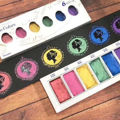 Kuretake Gansai Tambi Gem Colors 6 Metallic-toned Paints Set MC20GC/6V Kuretake 13.98 OEShop
