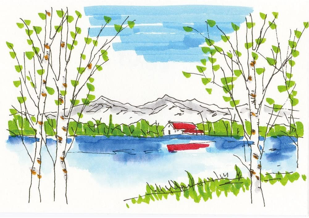 Kuretake ZIG FUDEBIYORI Brush Pen Set 6 colors Kuretake 6.98 OEShop