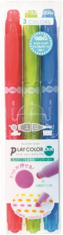 Tombow PLAY COLOR Dot Double Sided Drawing Pens 3-Color Set - GCE-311A Tombow 5.99 OEShop