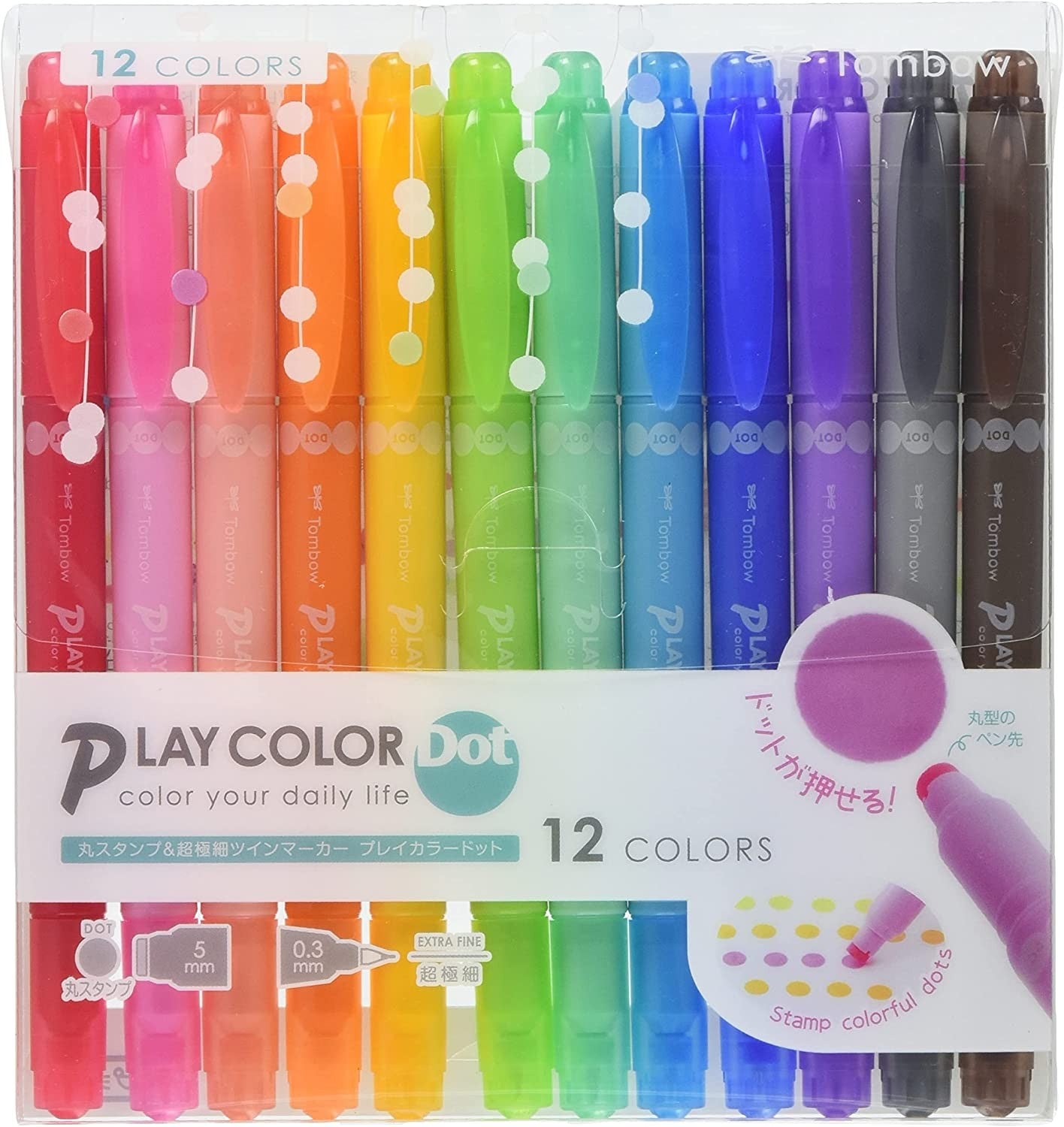 Tombow PLAY COLOR Dot Double Sided Drawing Pens 12-Color Set - GCE-011 Tombow 21.98 OEShop
