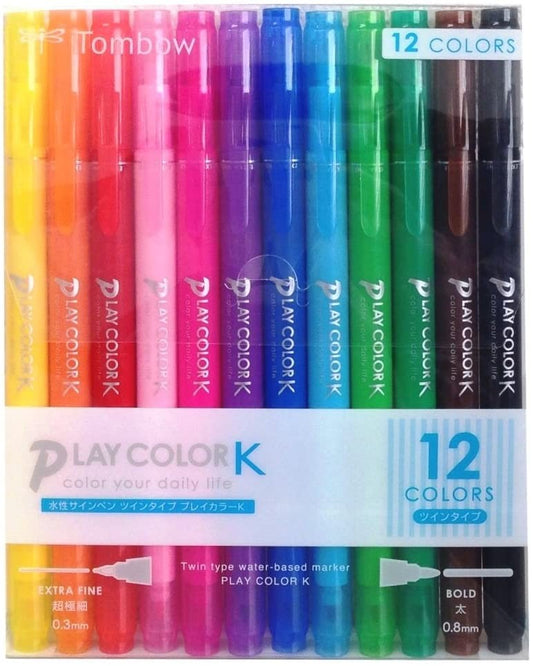 Tombow Play ColorK 12 Color GCF-011 Twin type 0.8mm 0.3mm Tombow 13.98 OEShop