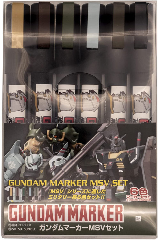 GSI Mr.Hobby GMS-127 Gundam Marker MSV Set (6 Markers)