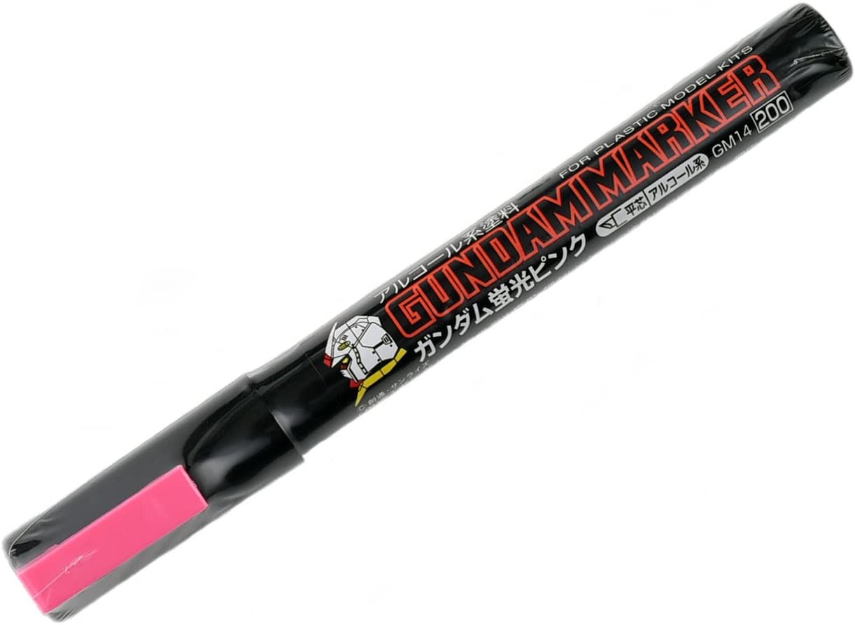 GSI Mr.Hobby GM14 200 Gundam Marker Fluorescent Pink Angled Flat Edge Tip GSI Creos Mr. Hobby 3.25 OEShop