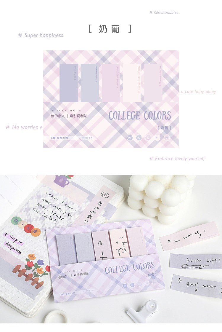Card Lover Sticky Notes College Colors Index Set of 4 OEShop 3.99 OEShop