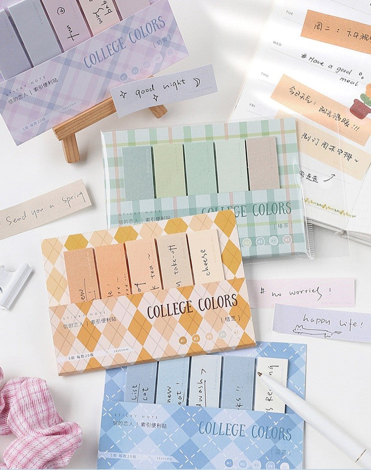 Card Lover Sticky Notes College Colors Index Set of 4 OEShop 3.99 OEShop