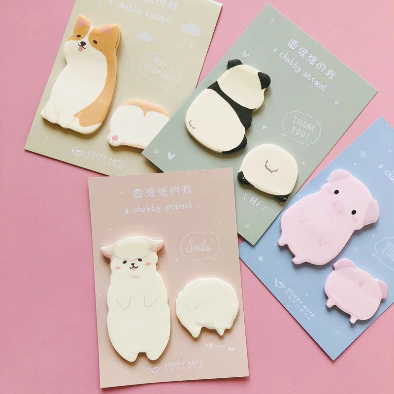Card Lover Sticky Notes A Chubby Animal Set Of 4 OEShop 3.99 OEShop