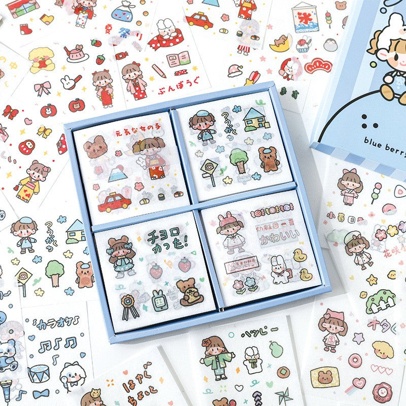 Paper Dyeing Sticker Gift Box Blue Berry Power Everyday 100 sheets Washi Paper no repeated OEShop 8.99 OEShop