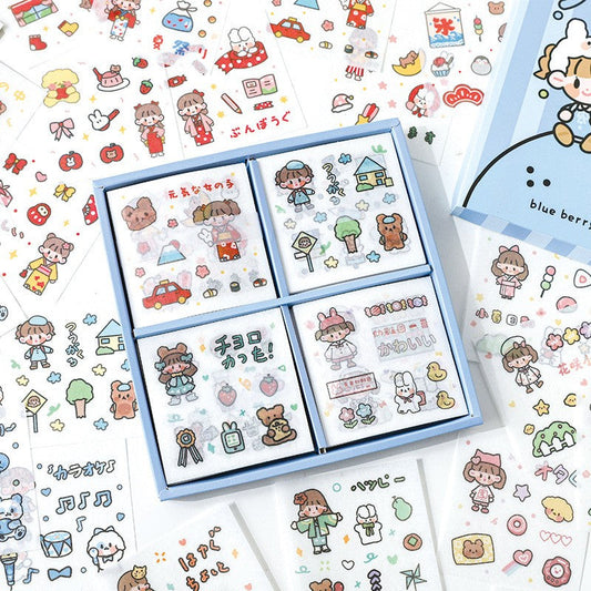 Paper Dyeing Sticker Gift Box Blue Berry Power Everyday 100 sheets Washi Paper no repeated OEShop 8.99 OEShop