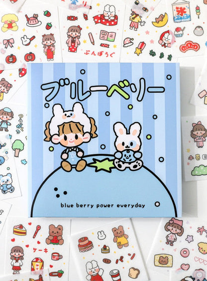 Paper Dyeing Sticker Gift Box Blue Berry Power Everyday 100 sheets Washi Paper no repeated OEShop 8.99 OEShop